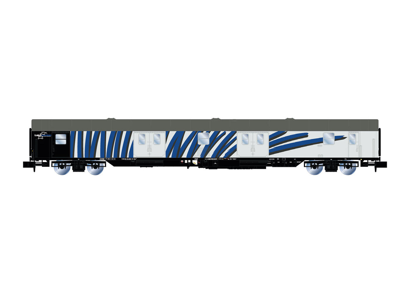 Arnold Lokomotion Bogie Zebrawagen Grey/White VI HIN4426 N Gauge