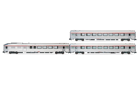 Arnold SNCF TEE Cisaplin Milan-Paris Coach Set Silver (3) IV HIN4441 N Gauge