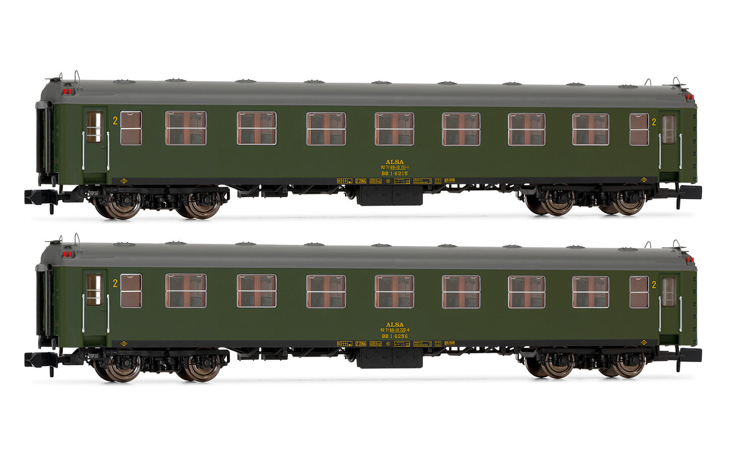 Arnold ALSA 6000 Coach Set Olive Green (2) VI HIN4455 N Gauge