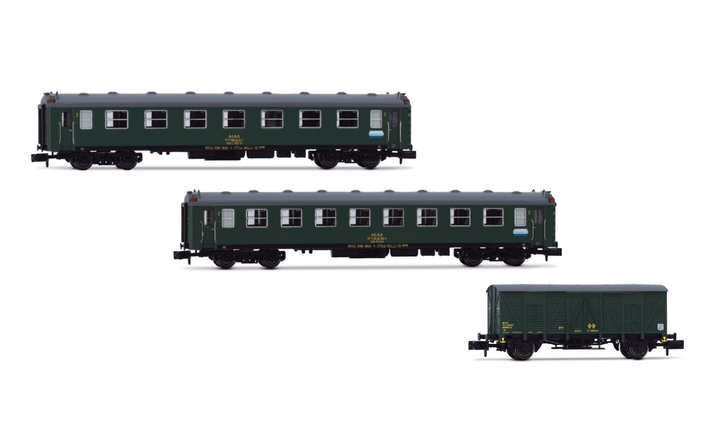 Arnold ALSA 6000 BB1/BB/DV Coach Set Green (3pcs) VI HIN4480 N Gauge