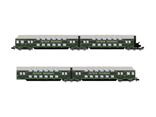 Arnold HIN4520 DR DBv 2nd Class Bi-Level Coach Set (4) III N Gauge