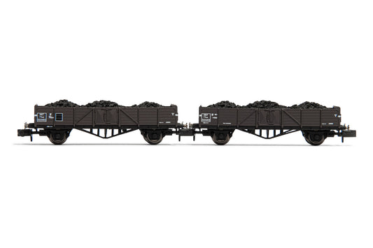 Arnold HIN6492 SNCF Tw Open Wagon Set (2) w/Coal Load II N Gauge