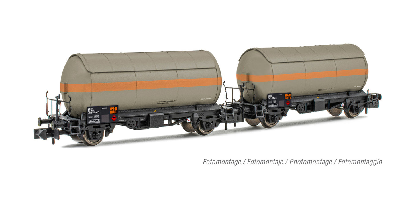 Arnold HIN6525 SNCF Algeco 2 Axle Gas Tank Wagon Set (2) IV N Gauge