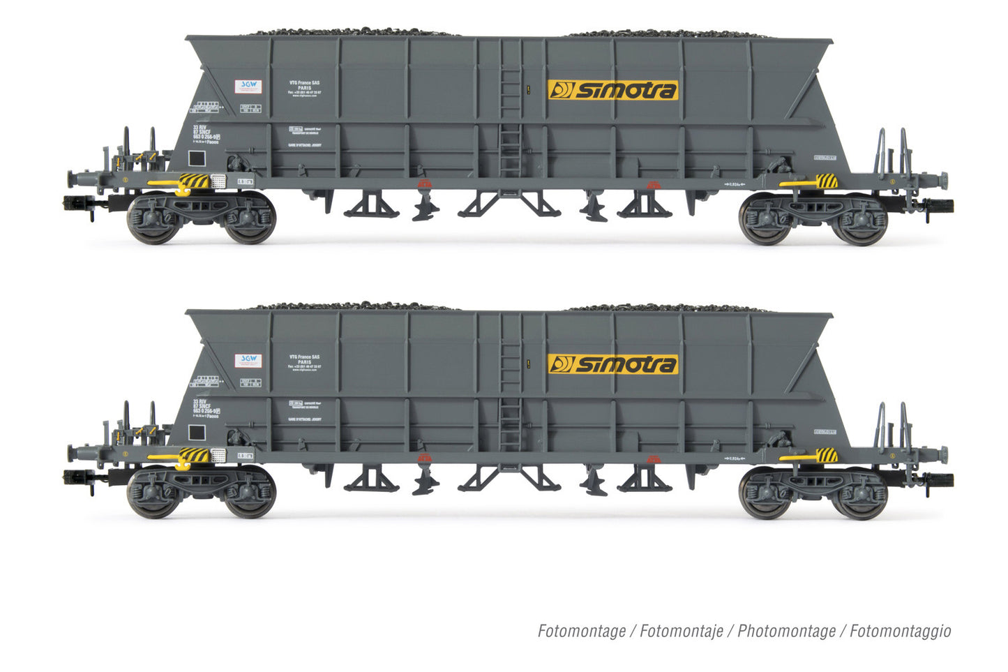 Arnold HIN6549 SNCF Faoos Simotra 4 Axle Coal Hopper Set (2) IV N Gauge
