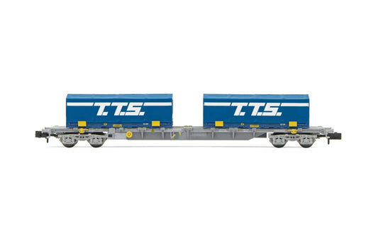 Arnold SNCF Bogie Flat Wagon w/2x22' TTS Container Load V HIN6582 N Gauge