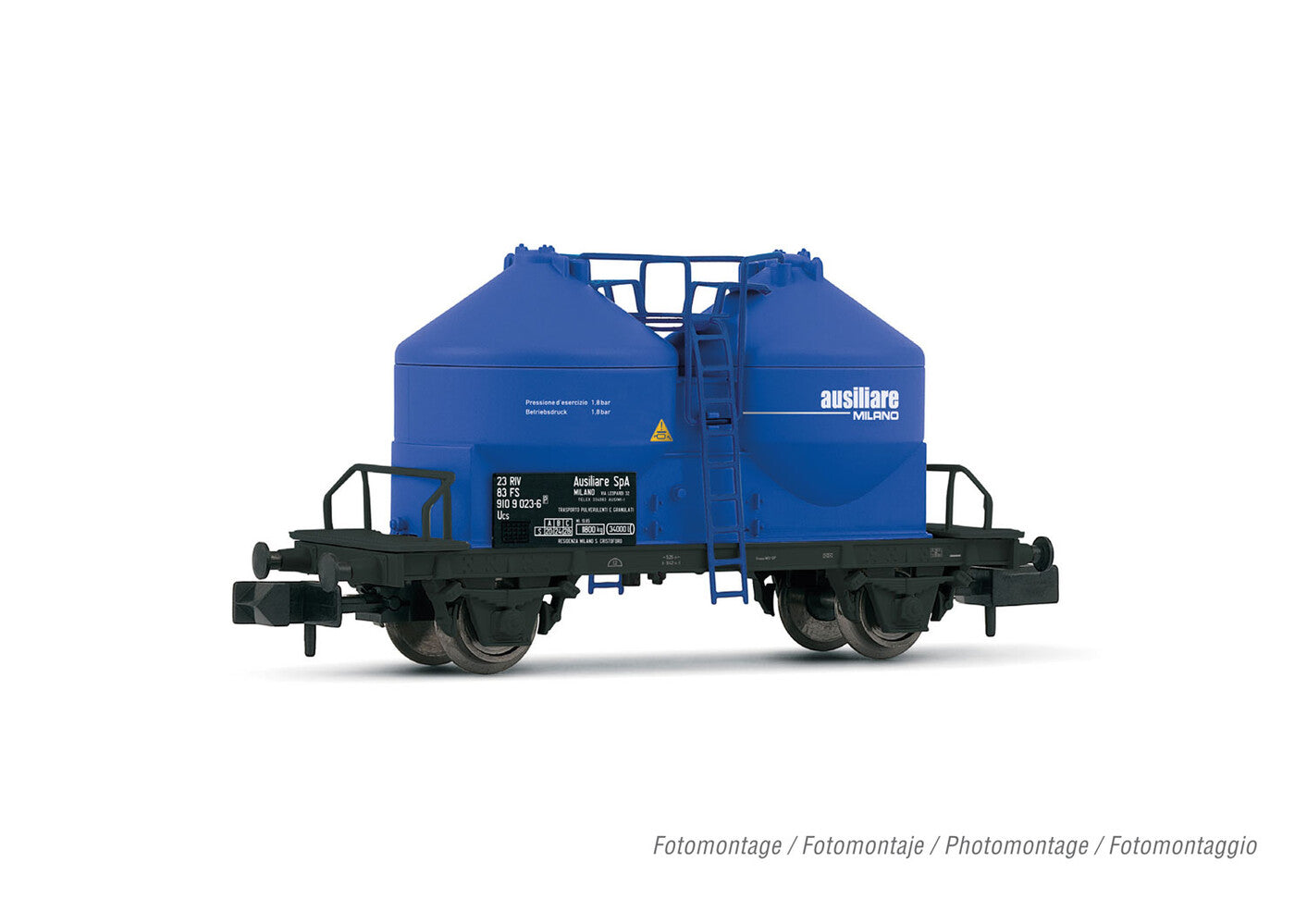 Arnold FS Ucs 2 Axle Silo Wagon Ausiliare Blue Set (2) IV HIN6597 N Gauge