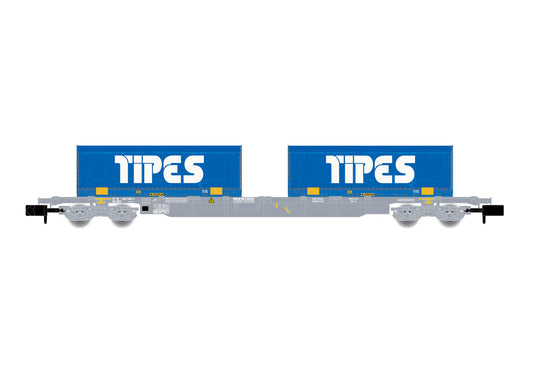 Arnold SNCF/Novatrans Sgss Flat Wagon w/2x22' TIPES Containers V HIN6650 N Gauge