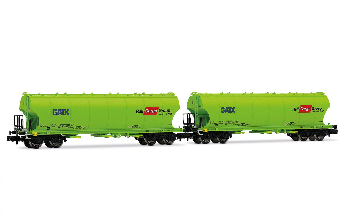 Arnold GATX Rail Cargo Group Silo Wagon Set Neon Green (2pcs) VI HIN6707 N Gauge