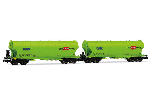 Arnold GATX Rail Cargo Group Silo Wagon Set Neon Green (2pcs) VI HIN6707 N Gauge