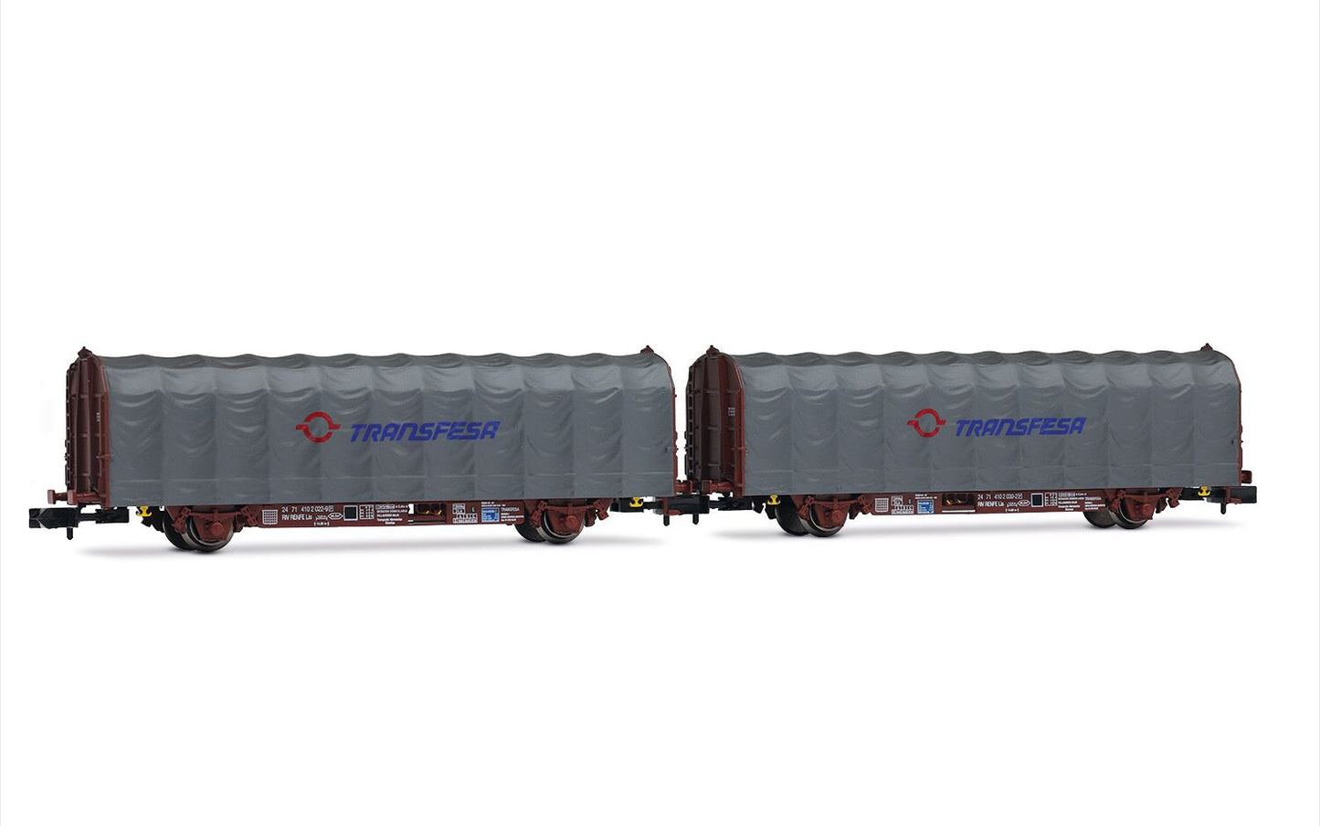 Arnold RENFE Transfesa Lis 2 Axle Tarpaulin Wagon Set (2pcs) V HIN6711 N Gauge