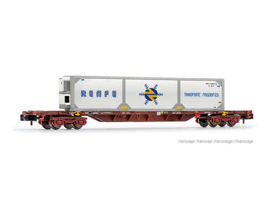 Arnold HIN6728 RENFE MMC3 Flat Wagon w/RENFE Container Load IV N Gauge