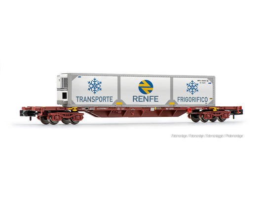 Arnold HIN6729 RENFE MMC3 Flat Wagon w/RENFE Container Load IV N Gauge