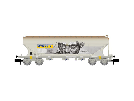 Arnold HIN6734 MISA Millet Flat Sided Hopper Wagon w/Graffiti V N Gauge