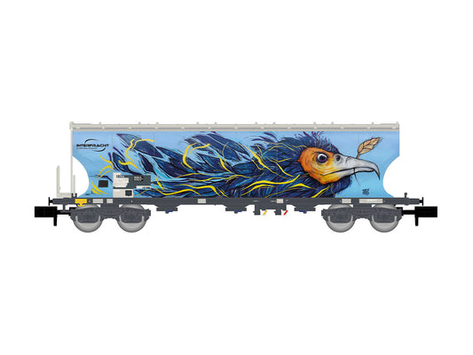 Arnold HIN6739 ERSA Interfracht Round Sided Cereal Wagon w/Graffiti VI N Gauge