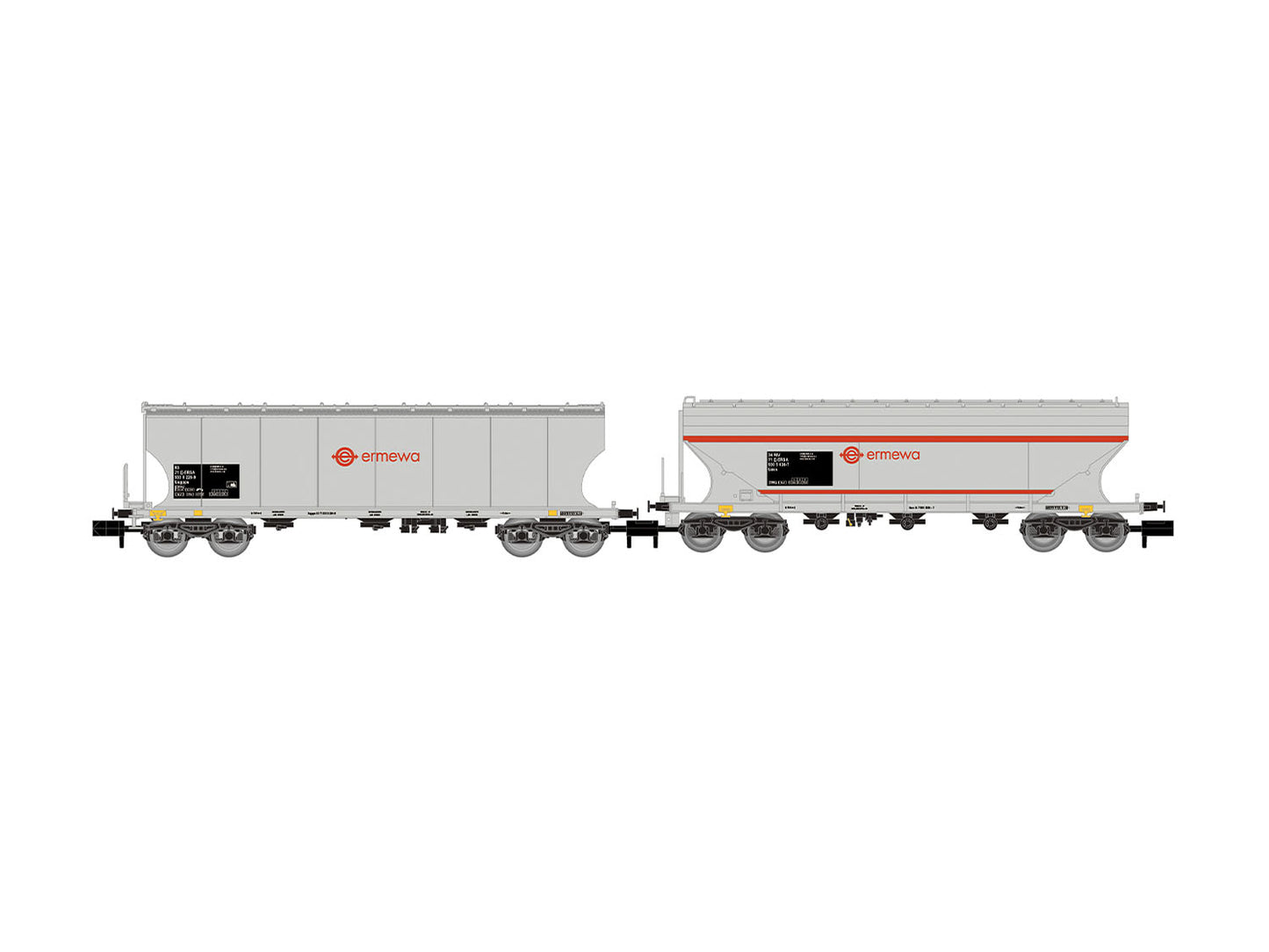 Arnold HIN6740 RENFE Ermewa Round/Flat Sided Hopper Wagon Set (2) VI N Gauge