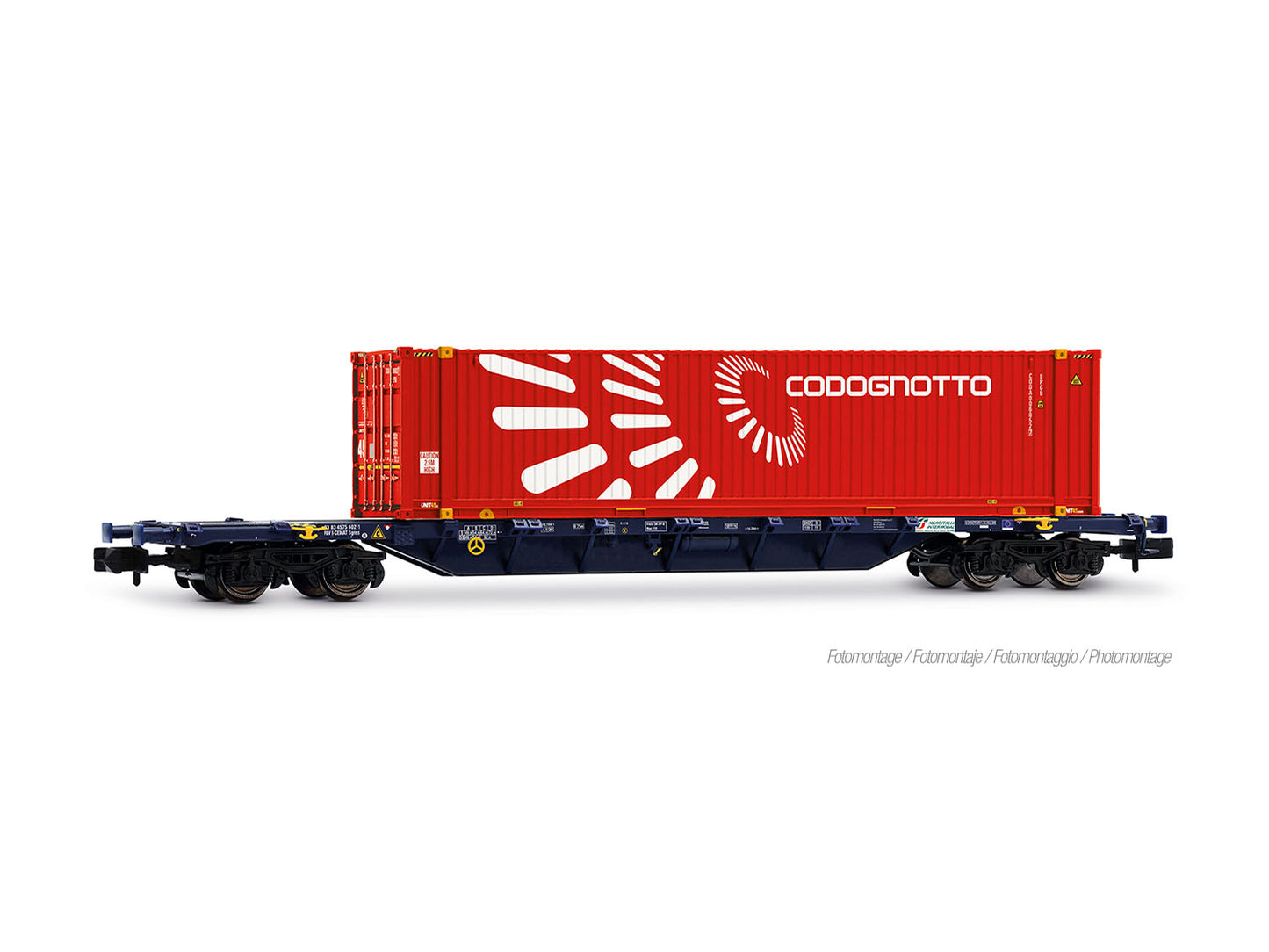 Arnold HIN6742 Mercitalia Sgnss Flat Wagon w/Codognotto Container Load VI N