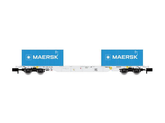 Arnold HIN6745 DBAG Sgnss Bogie Flat Wagon w/Maersk Container Load VI N Gauge