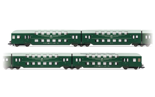 Arnold DR Green/Grey Bi-Level Coach Set (4) IV TT Gauge HIN9524