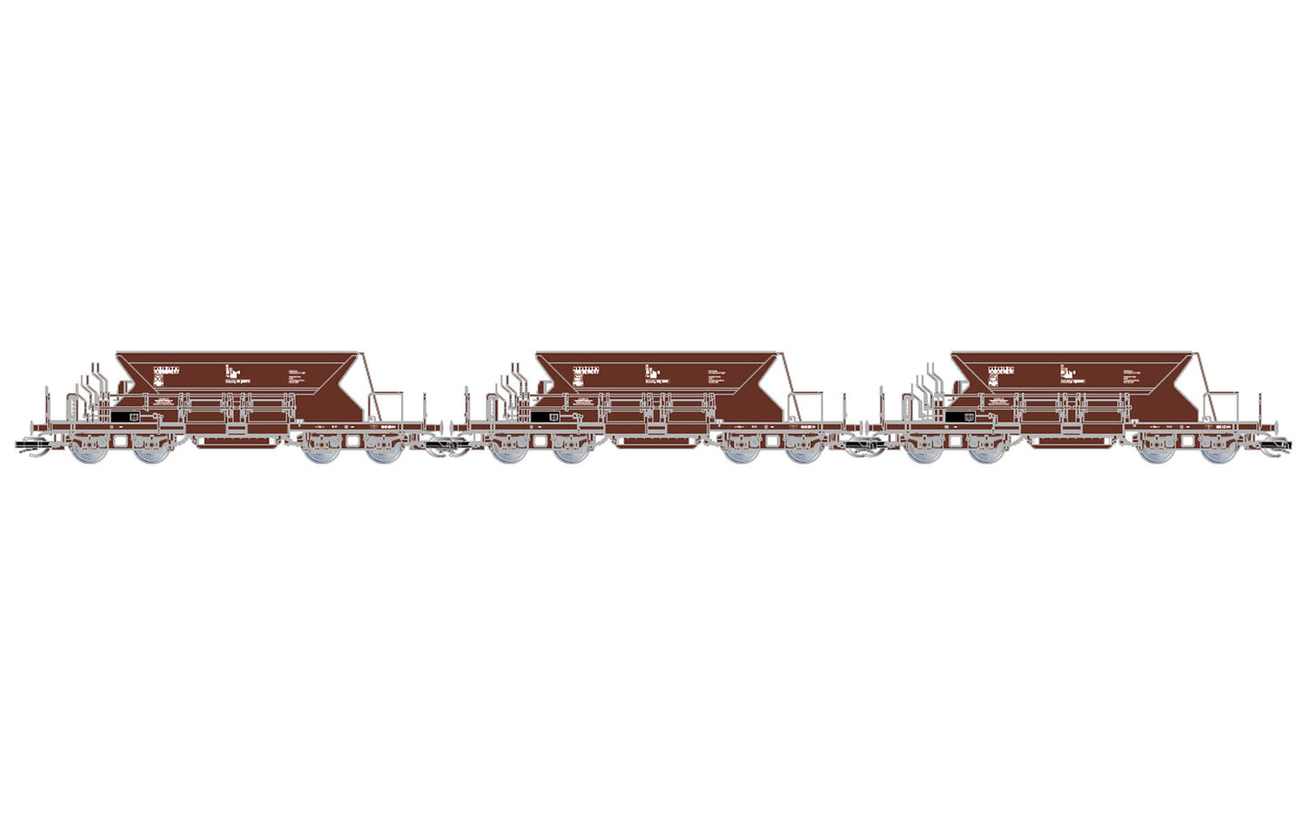 Arnold DR Fac Self Discharge Hopper Wagon Set (3) IV TT Gauge HIN9746