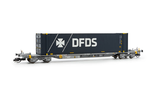 Arnold Touax Sffgmss Flat Wagon 45' DFDS Container Load VI TT Gauge HIN9751