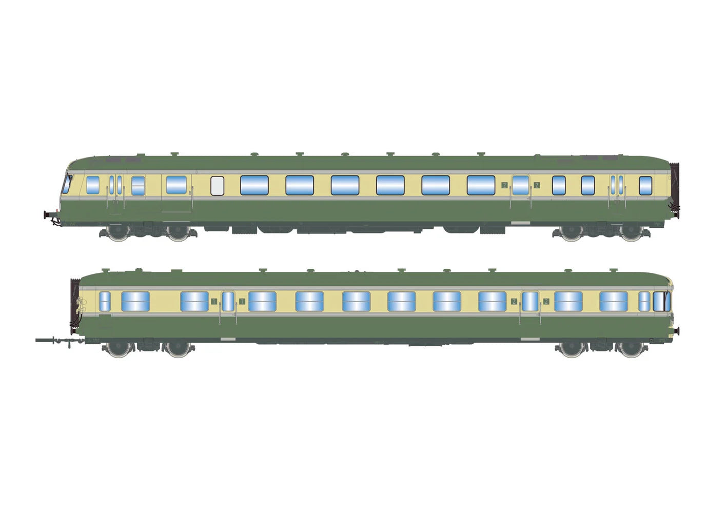 Jouef SNCF RGP II X2717 Diesel Railcar & XR7710 Trailer III HJ2418 HO Gauge