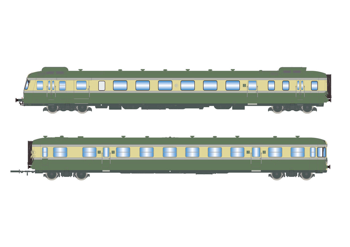 Jouef SNCF RGP II X2712 Diesel Railcar & Trailer III (DCC-Sound) HJ2420S HO Gauge