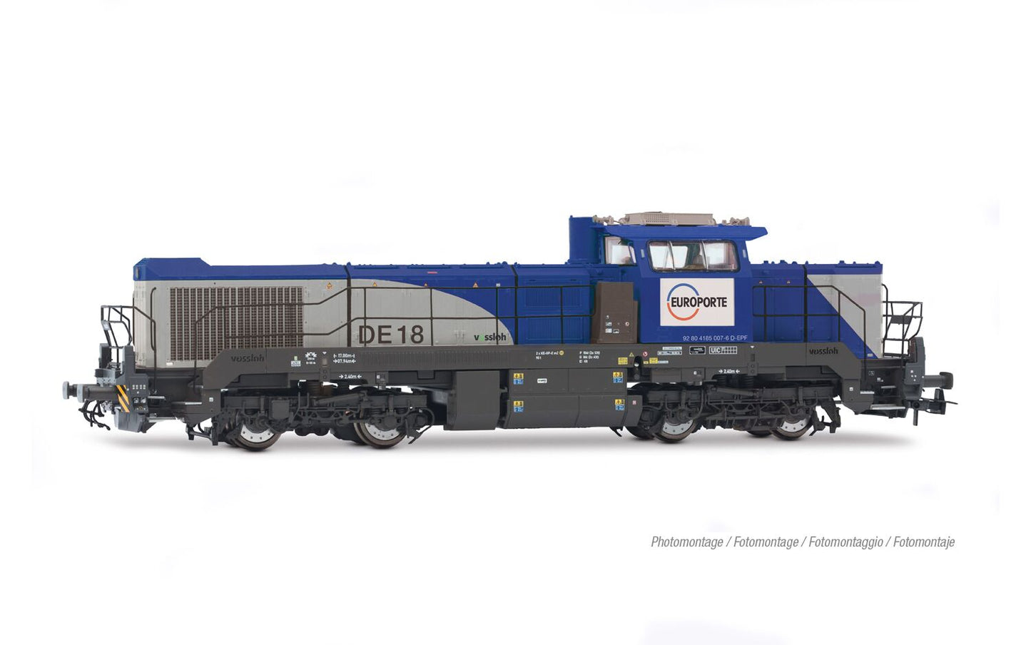 Jouef Europorte DE18 Diesel Locomotive Silver/Blue VI HJ2471 HO Gauge