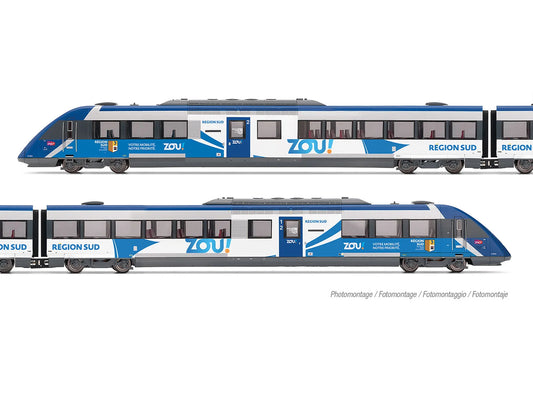 Jouef SNCF X 72500 Paca Zou 2 Car DMU V (DCC-Sound) HO Gauge HJ2482S