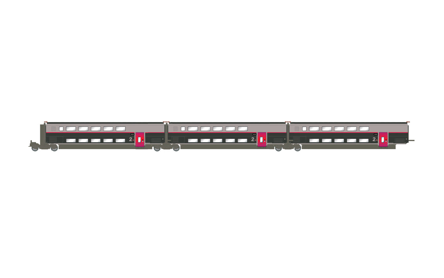 Jouef SNCF TGV Duplex Carmillon Coach Pack (3) VI HJ3017 HO Gauge