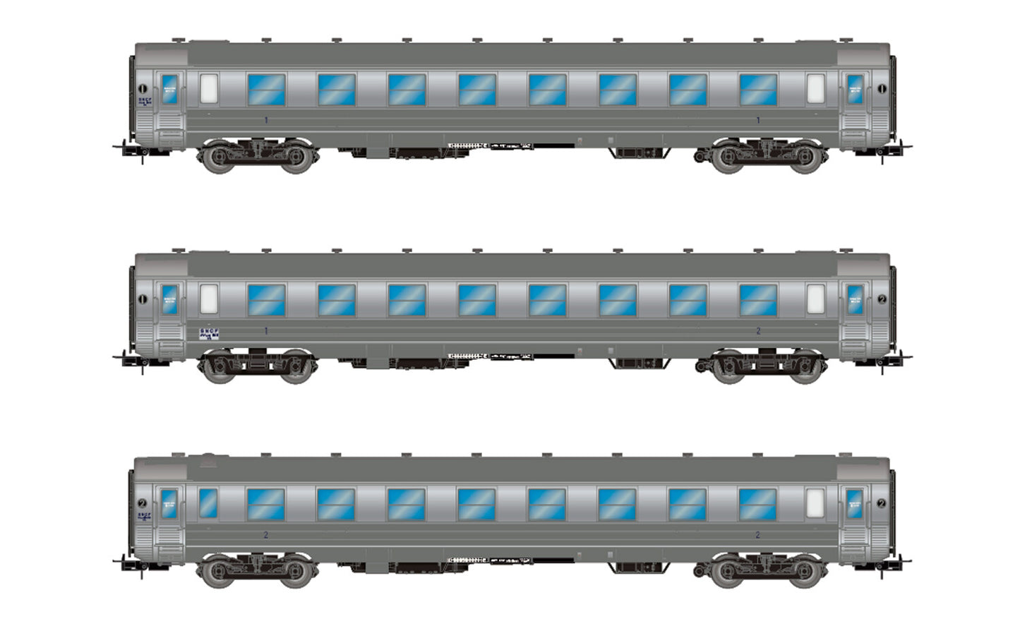 Jouef SNCF DEV Inox Coach Set (3) III HO Gauge HJ4174