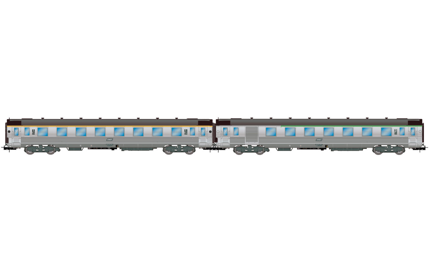 Jouef SNCF DEV Inox Coach Set (2) IV HO Gauge HJ4176