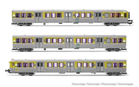 Jouef SNCF RIO78 (ex NPDC) Coach Set Yellow/Silver (3) V HJ4186 HO Gauge