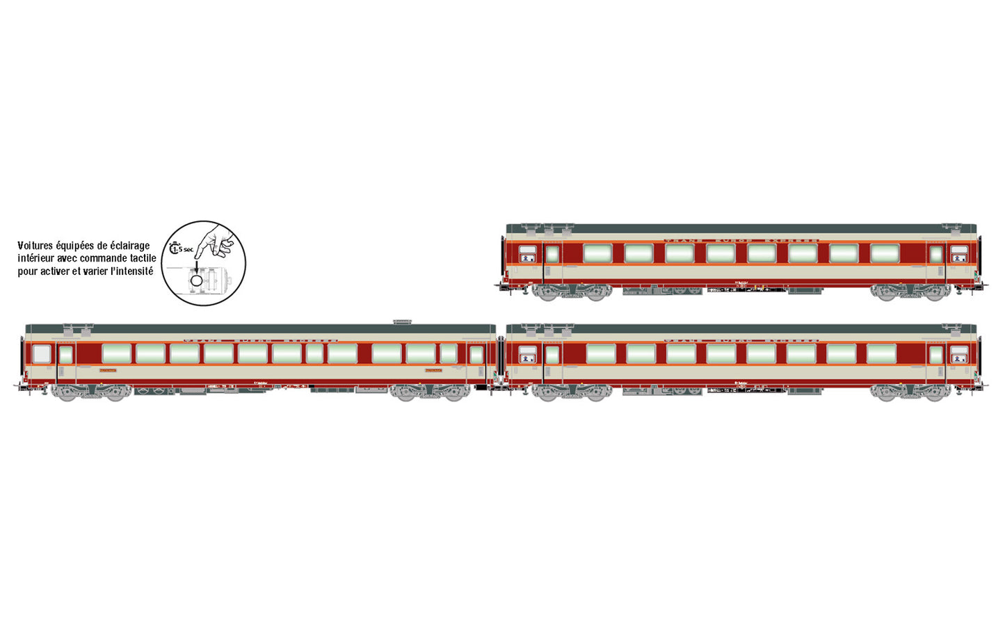 Jouef SNCF Gran Confort TEE Le Kleber Coach Set (3) IV HO Gauge HJ4191