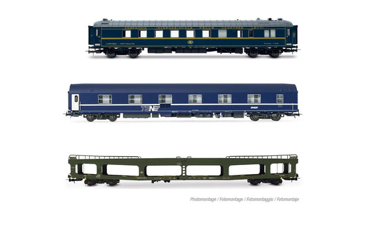 Jouef SNCB/SNCF Train Auto-Couchette Coach Set IV HJ4207 HO Gauge