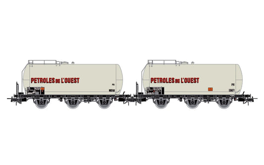 Jouef SNCF 3 Axle Tank Wagon Petroles de L'Ouest Grey Set (2) IV HJ6249 HO Gauge