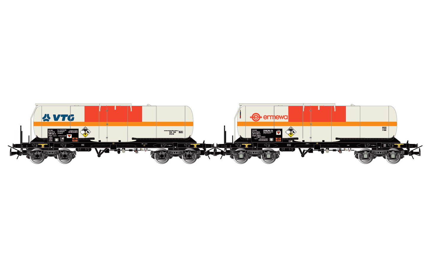 Jouef SNCF VTG/Ermewa Chlorine Tank Wagon Set (2) VI HO Gauge HJ6250