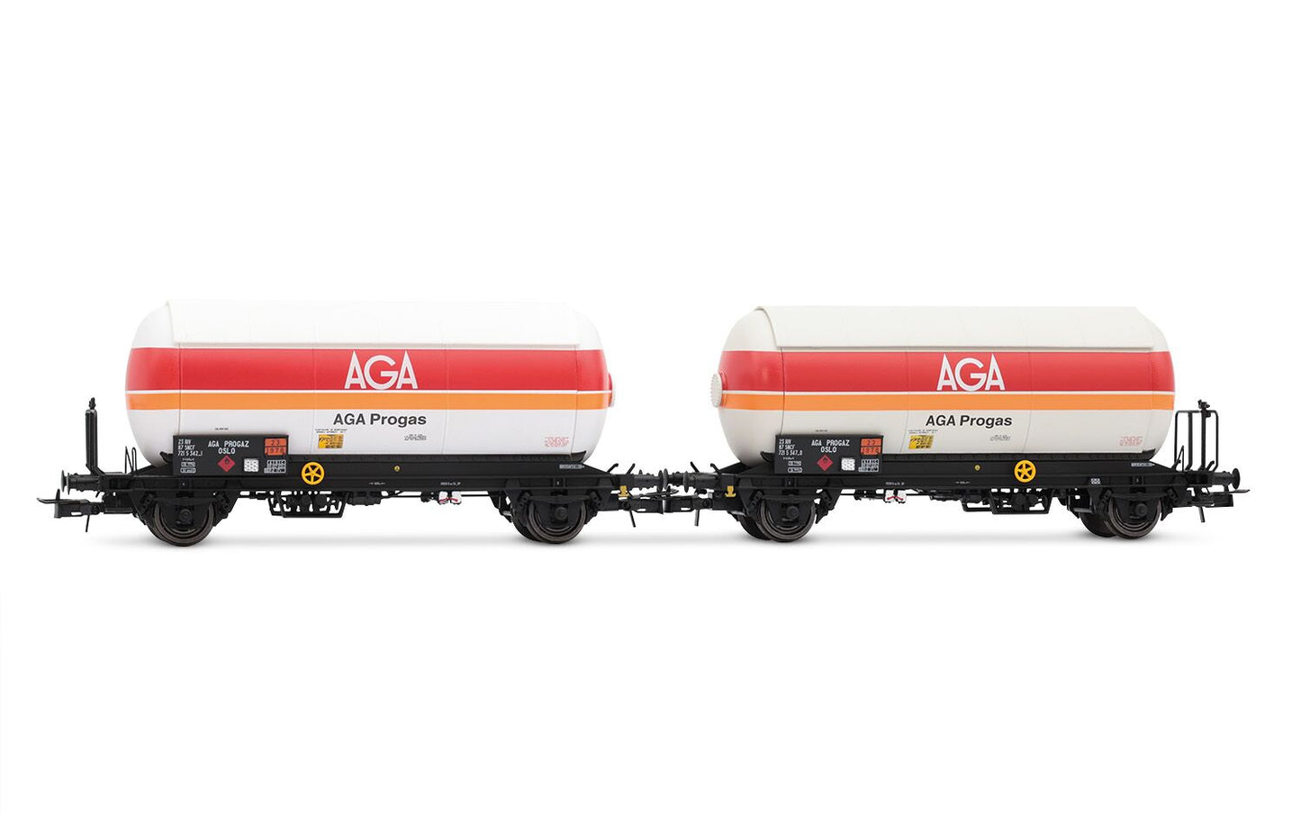 Jouef SNCF AGA Progas Gas Tank Wagon Set (2) IV HO Gauge HJ6289