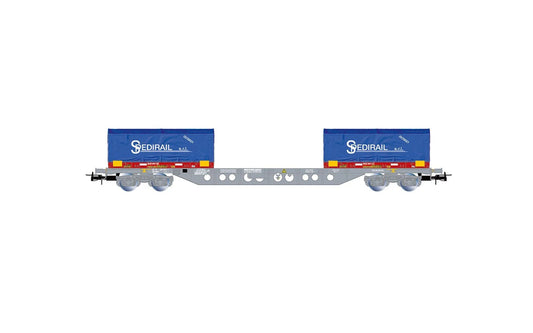 Jouef SNCF Sgss Flat Wagon w/2x20' Spedirail Container Load V HJ6303 HO Gauge