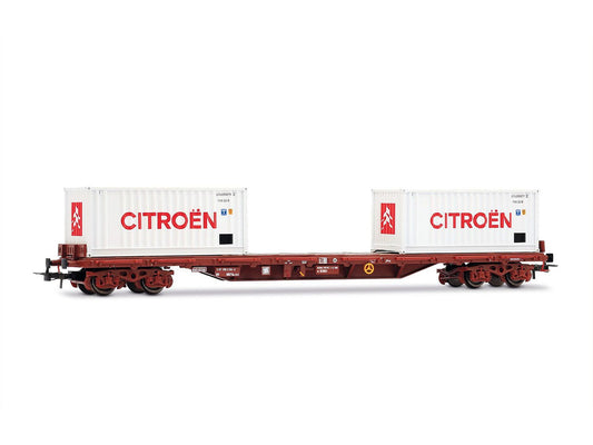Jouef SNCF Rs Stake Wagon w/2x20' Citroen Container Load IV HJ6310 HO Gauge