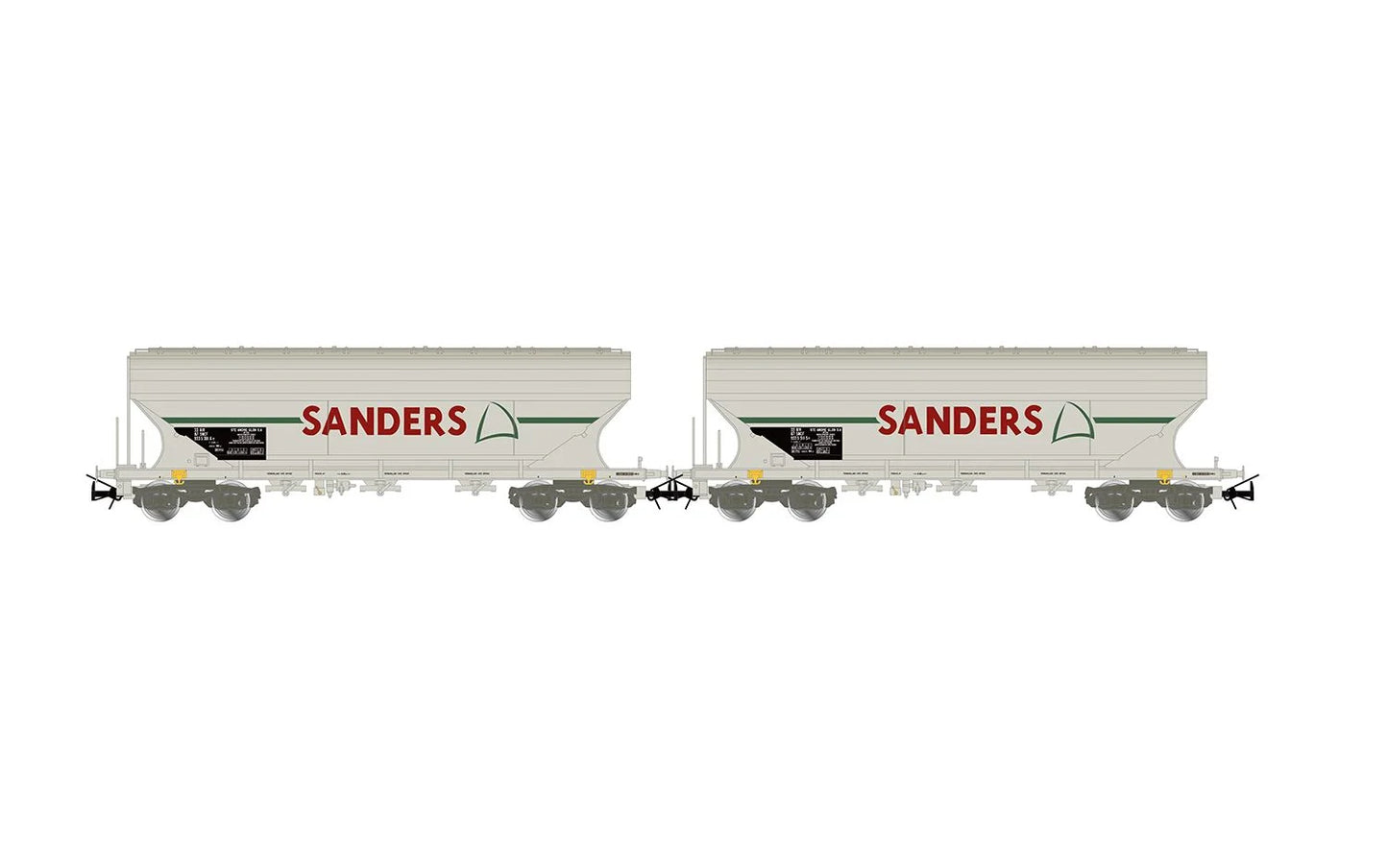 Jouef SNCF Sanders 4 Axle Flat Sided Silo Wagon Set (2) V HJ6312 HO Gauge