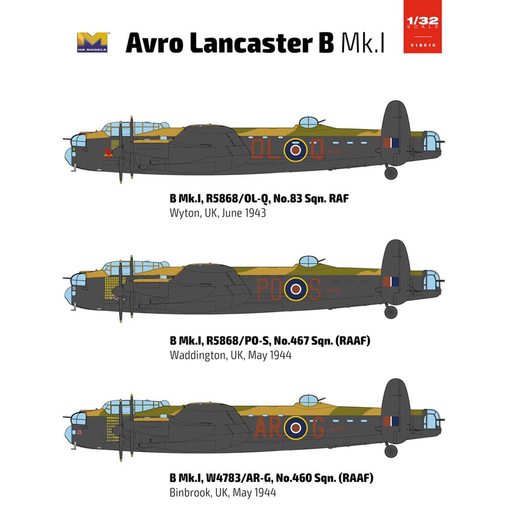Hong Kong Models Avro Lancaster B Mk.1 HKM01E10 1:32 Plastic Plane Model Kit