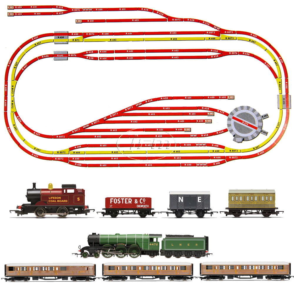 HORNBY Analogue Train Set HL5 Huge Jadlam Layout with 2 Trains, Rolling Stock