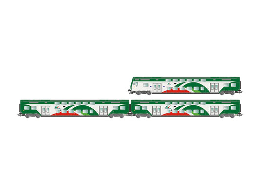 Lima HL5061 FS Trenitaloa FER Vivalto Intermediate Coach Set (3) VI HO Gauge