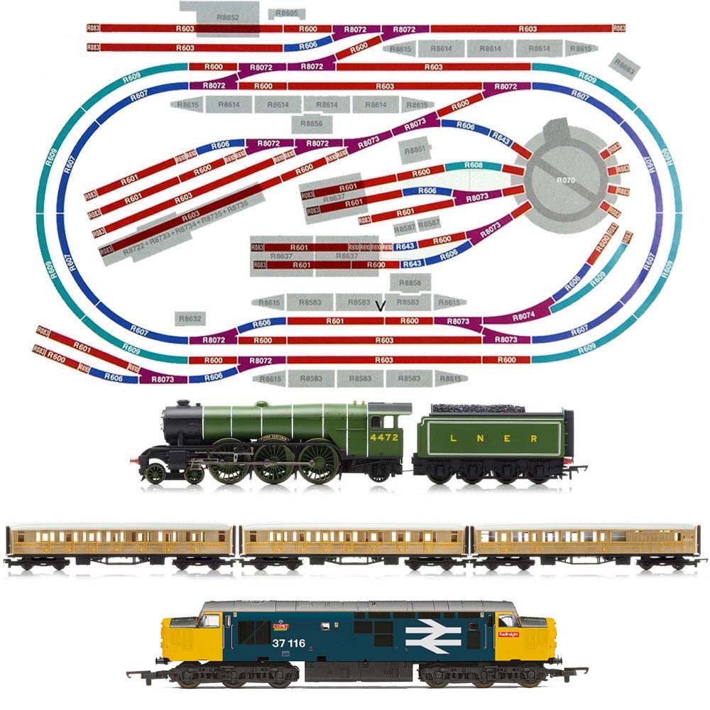 HORNBY Digital Train Set HL7 Layout  2 LOCOS Turntable R070