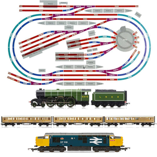 HORNBY Digital Train Set HL7 Layout  2 LOCOS Turntable R070
