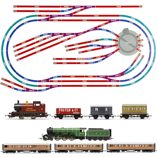 HORNBY Analogue Train Set HL7 Huge Layout w/2 Locos, Turntable etc