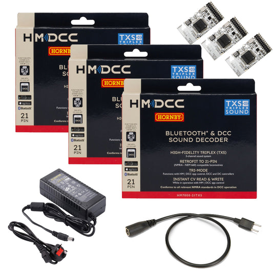 Hornby HM7000 Starter Bundle - Power Adapter and 21-pin R7322 Decoders