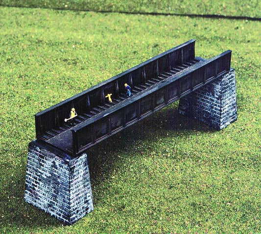 Heljan Single Track Box Metal Bridge with 2 Piers Kit HN02000662 N Gauge