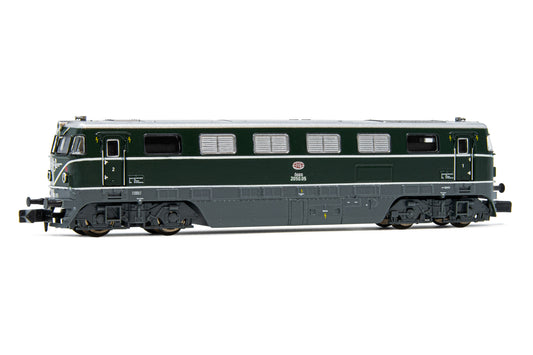 Arnold HN2490D diesel locomotive class 2050, OBB, 2050.05, green livery with big triangle, period V, with DCC decoder N Gauge