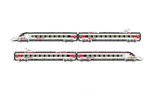 Arnold HN2567S SBB, 'Astoro' RABe 503 018, 4-unit pack ECE 190 Munchen Zurich, period VI N Gauge